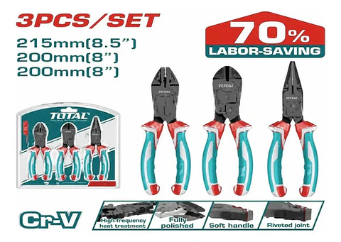 JGO ALICATES ACCION COMPUESTA POR 3PCS TOTAL