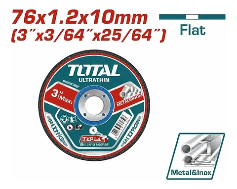DISCO CORTE P/ METAL ABRAS 76MM X 1.2MM TOTAL