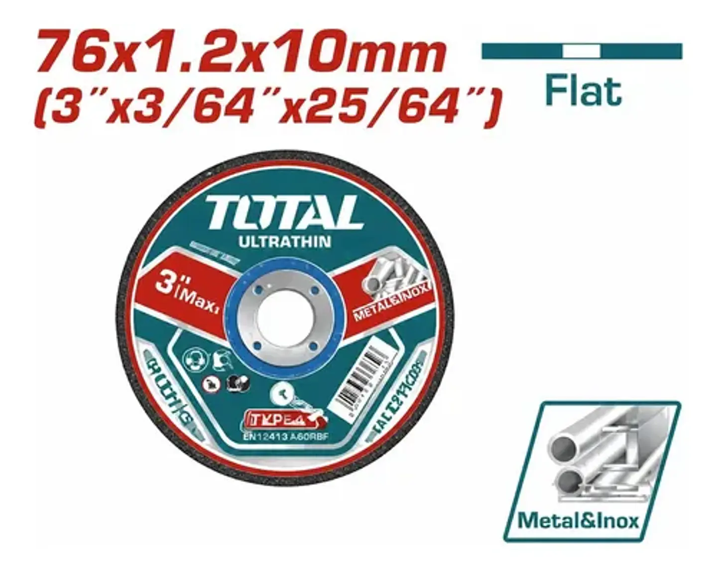 DISCO CORTE P/ METAL ABRAS 76MM X 1.2MM TOTAL 1