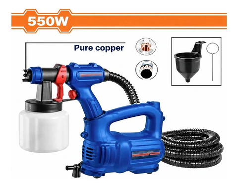 PISTOLA DE PINTAR 550W VASO PLASTICO 800ML WADFOW