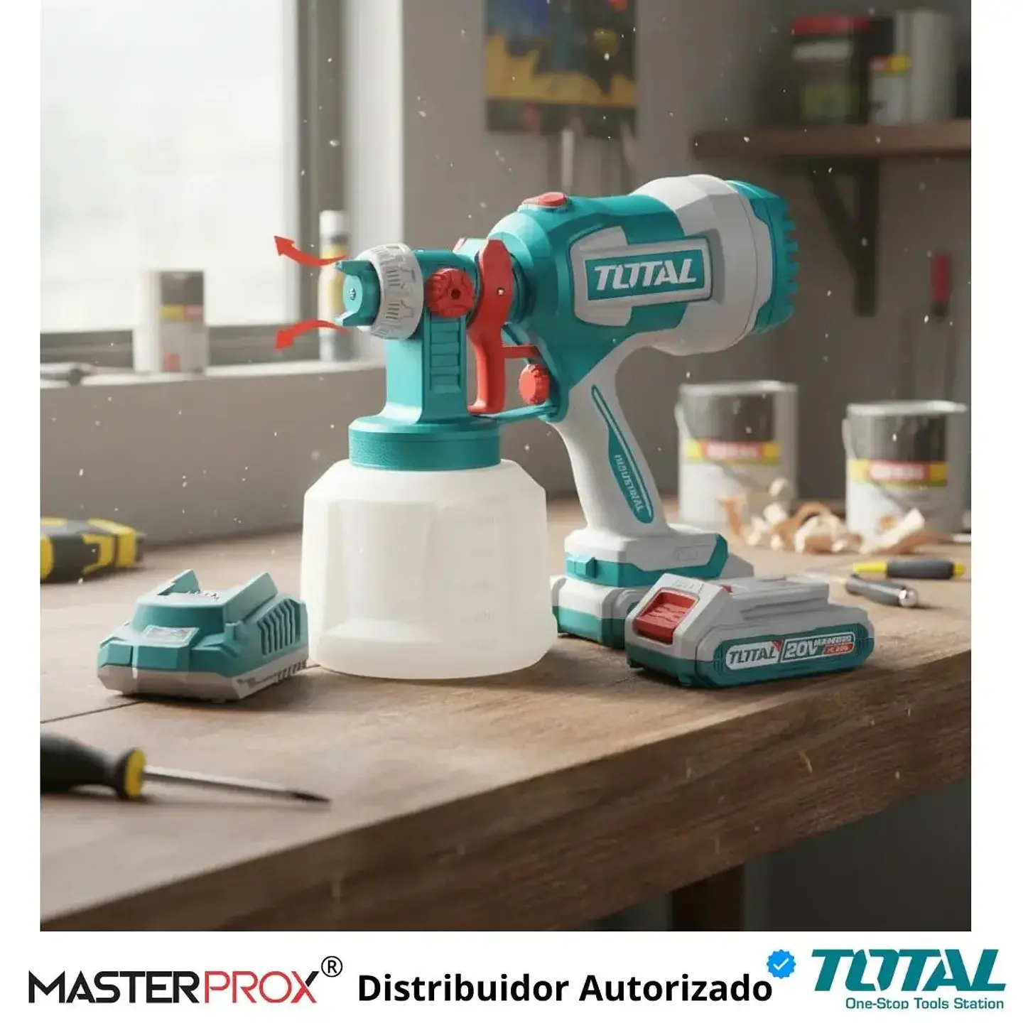 PISTOLA PINTAR INALAMBRICO 20V 800ML CON BAT + CAR 5
