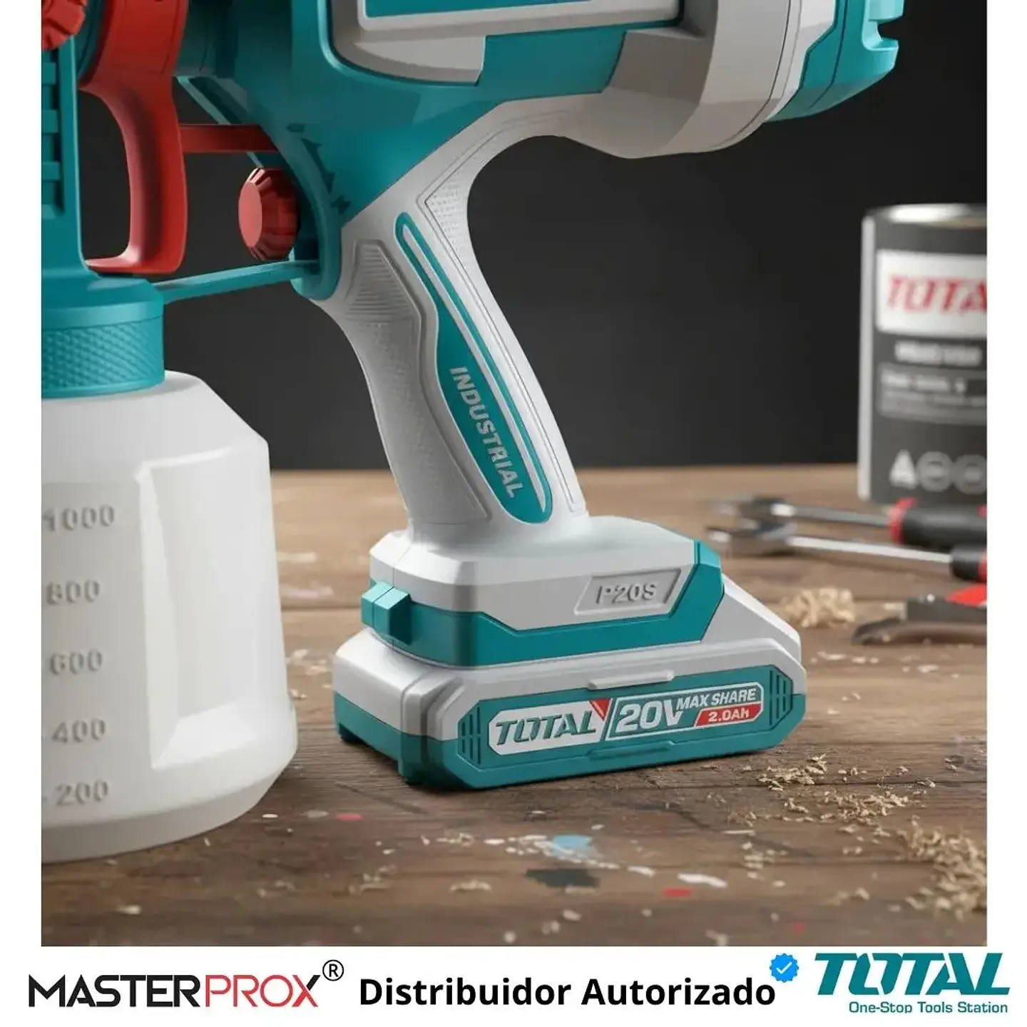 PISTOLA PINTAR INALAMBRICO 20V 800ML CON BAT + CAR 9