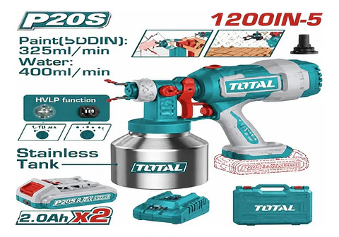 PISTOLA PINTAR INALAMBRICO 20V 800ML 120DIN-s TOTAL