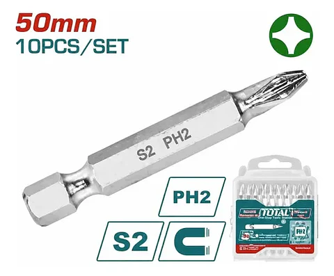 JGO PUNTA DESTORNILLADOR POR 10PCS PH2 50MM