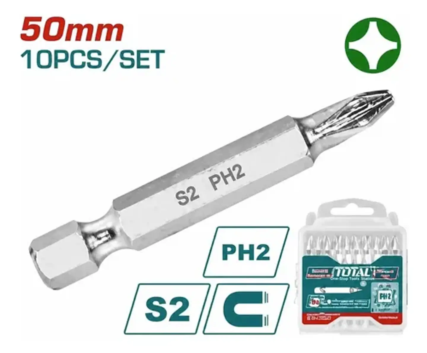 JGO PUNTA DESTORNILLADOR POR 10PCS PH2 50MM 1