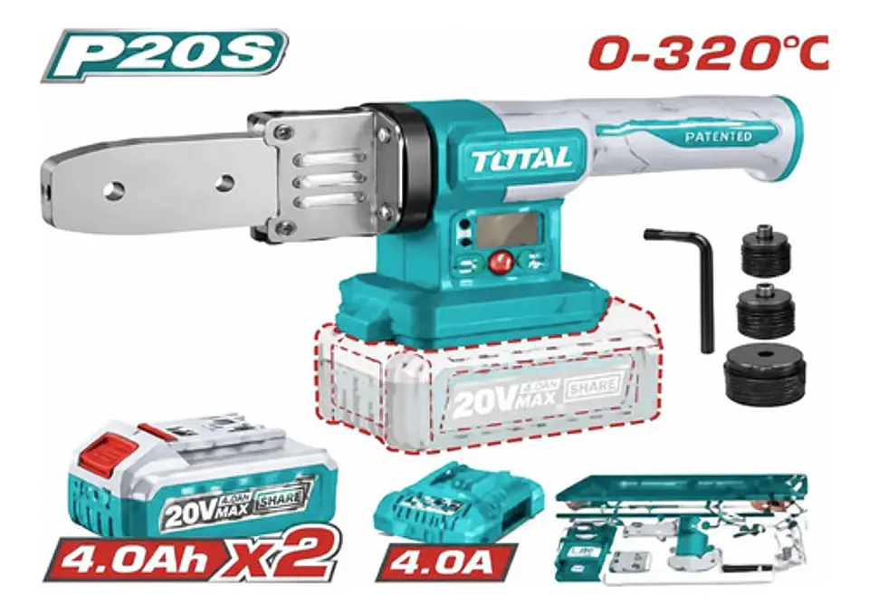 MAQUINA TERMOFUSION INALAMBRICA 20V CON CARG + BAT TOTAL 1