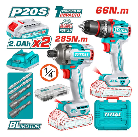 KIT TALADRO IMPACTO + LLAVE IMPACTO TOTAL