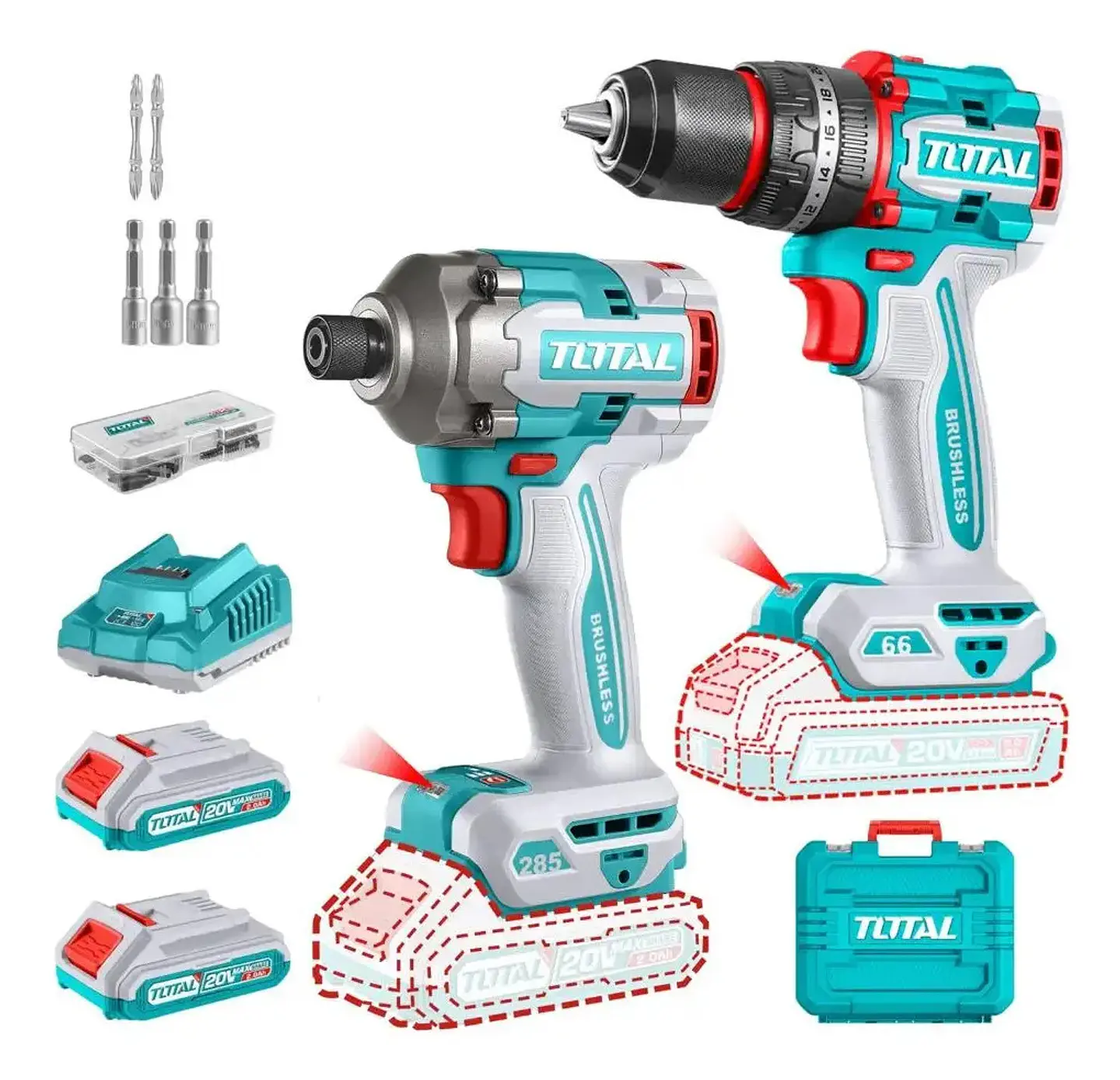 KIT TALADRO IMPACTO + LLAVE IMPACTO TOTAL 3