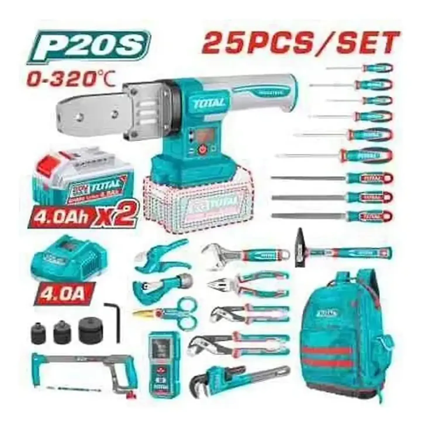 KIT TERMOFUSION INALAMBRICO CON 25PCS HERRAMIENTAS TOTAL 1