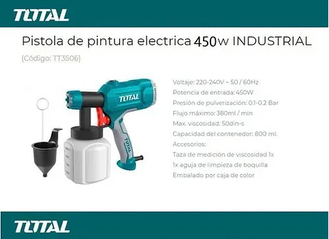 PISTOLA DE PINTAR 450W 800ML TOTAL