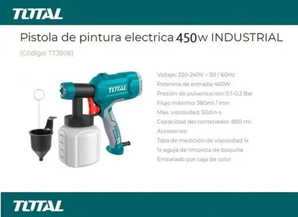 PISTOLA DE PINTAR 450W 800ML TOTAL 2