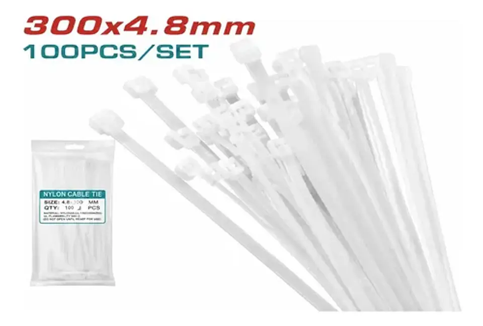 AMARRA PLASTICA 300MM X 4.8MM POR 100PCS TOTAL 1
