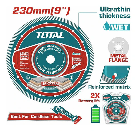 DISCO DIAMANTADO ULTRADELGADO 9" 230MM TOTAL