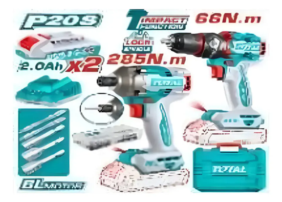 KIT TALADRO IMPACTO 66NM + LLAVE IMPACTO DADO 285NM INALAMBR 1