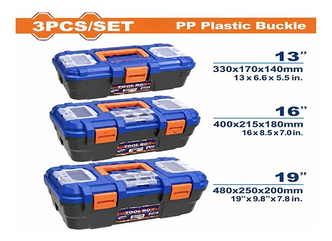 JUEGO DE 3 CAJAS Y HEBILLA PLASTICAS WADFOW