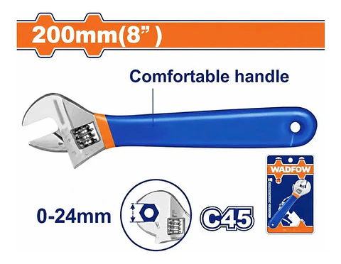LLAVE INGLESA AJUSTABLE 8" WADFOW