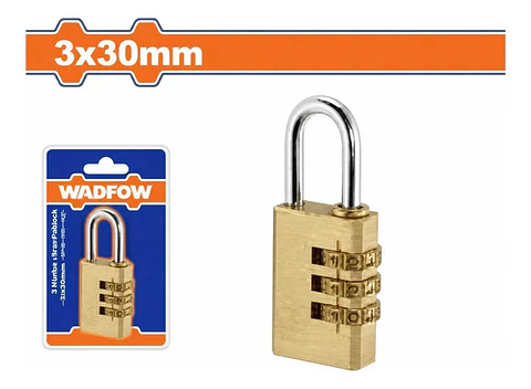 CANDADO 3 COMBINACION 3X30MM WADFOW