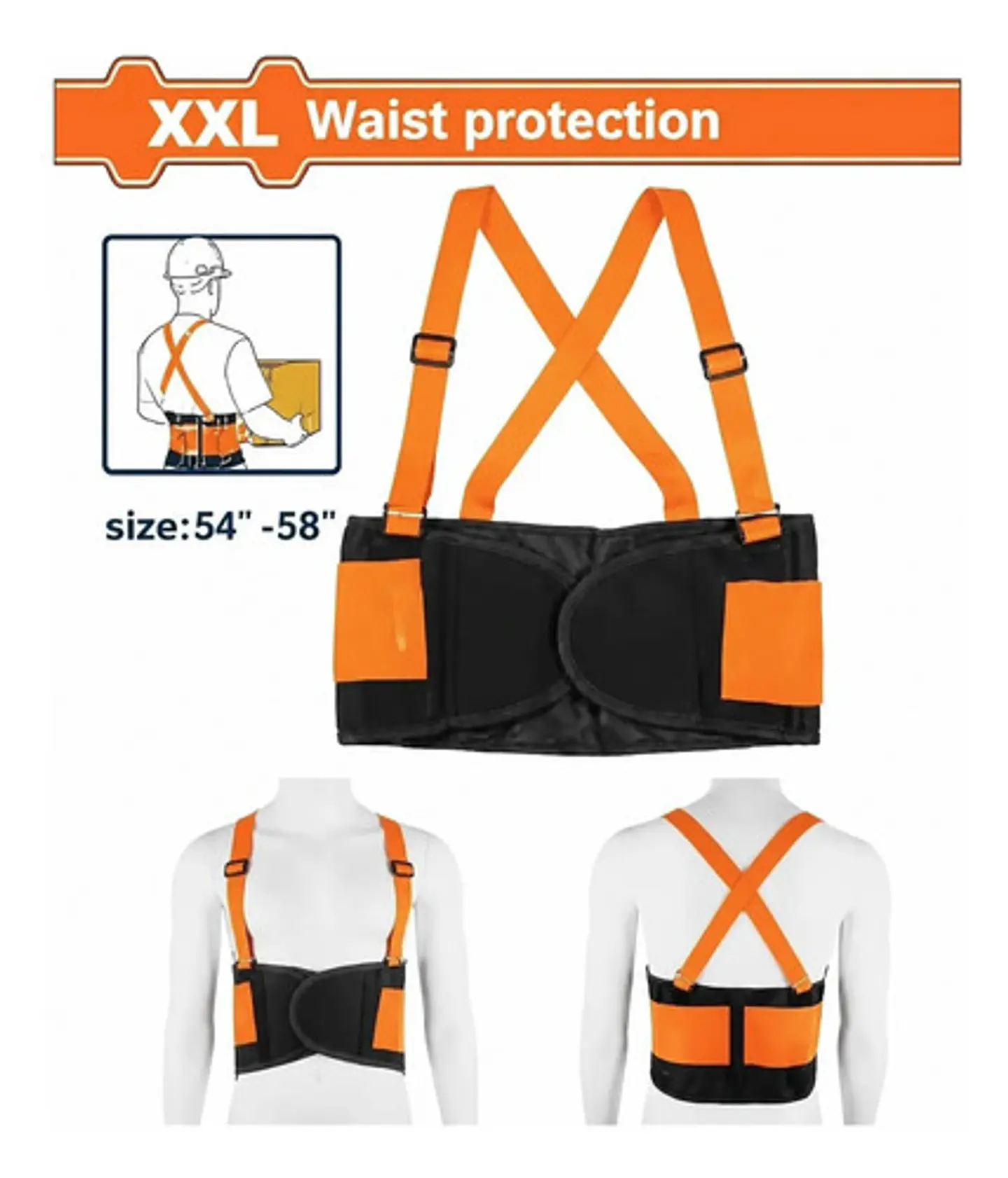 FAJA LUMBAR ESPALDA XXL WADFOW 1