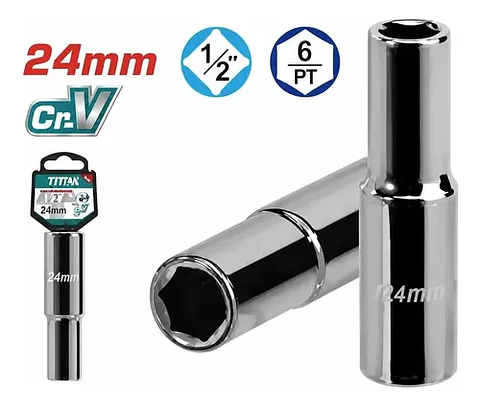 DADO LARGO HEXAGONAL 1/2" 24MM TOTAL