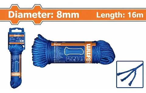 CUERDA PP 8MM LARGO 15M WADFOW