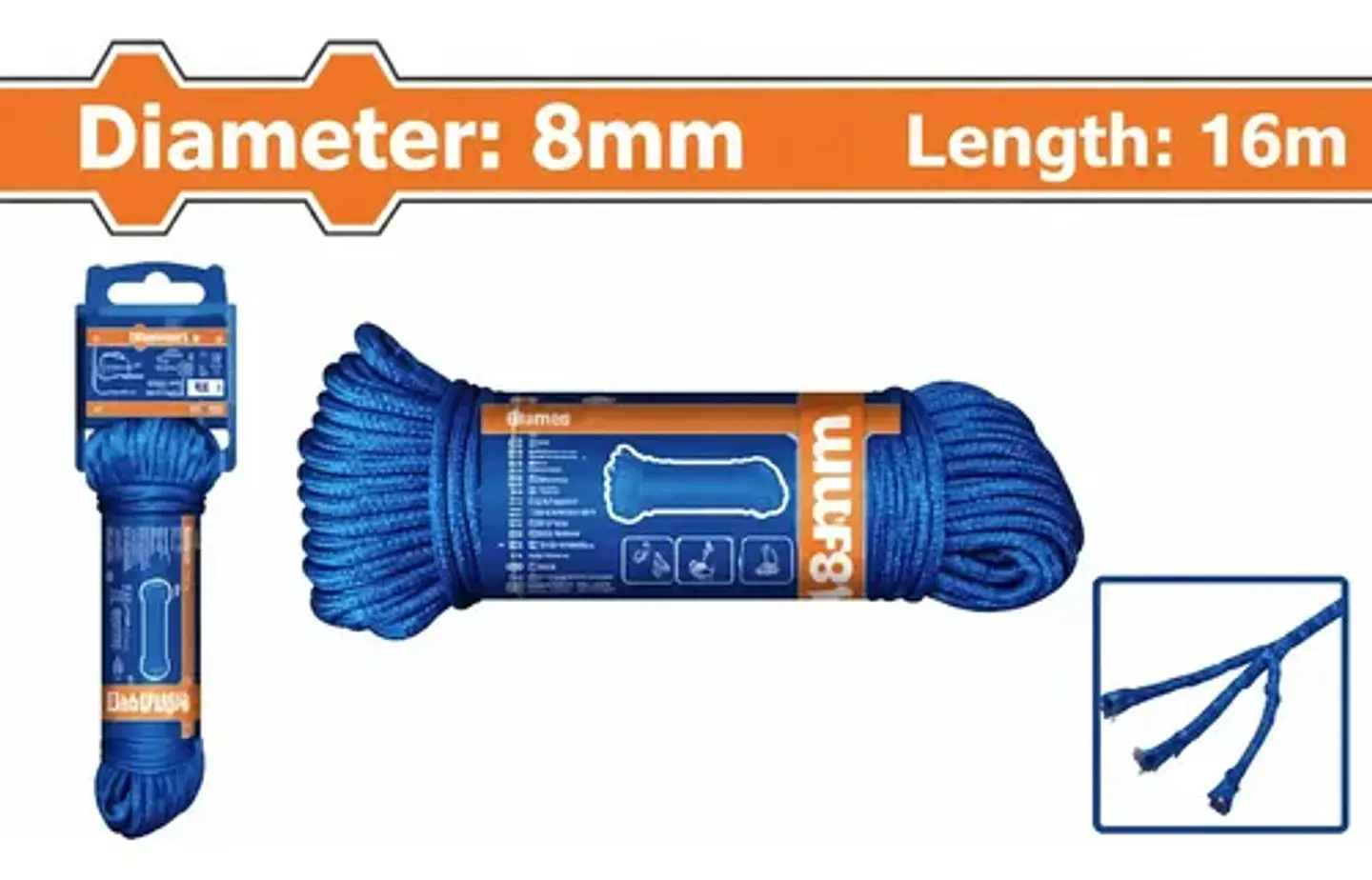 CUERDA PP 8MM LARGO 15M WADFOW 1