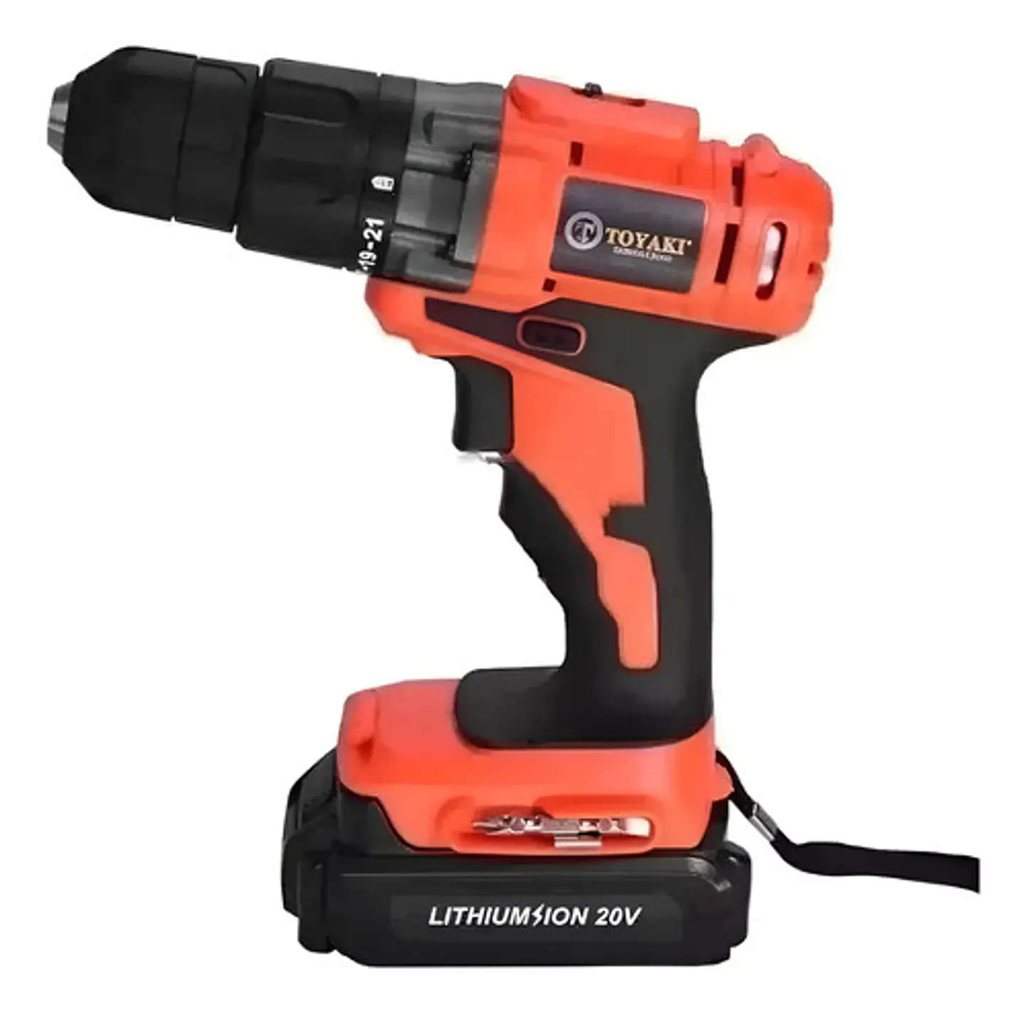 TALADRO INALAMBRICO 10MM 20V LITIO TOYAKI + 2 BAT + 1 CAR 1