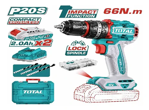 TALADRO INAL.DE IMPACTO 13MM 20V 66NM TOTAL