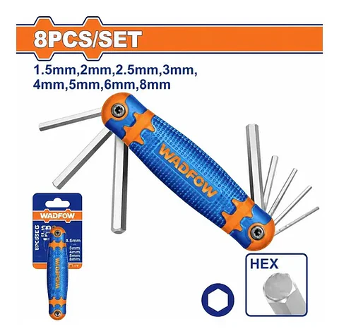 JUEGO 8 LLAVE HEX WADFOW