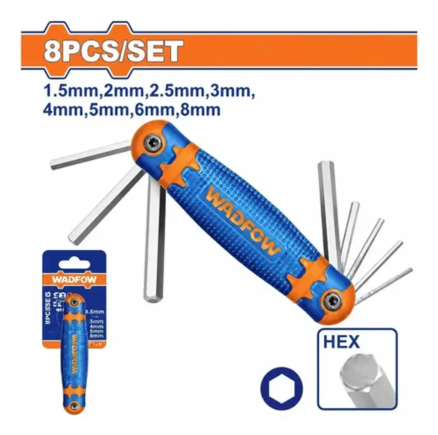 JUEGO 8 LLAVE HEX WADFOW 1