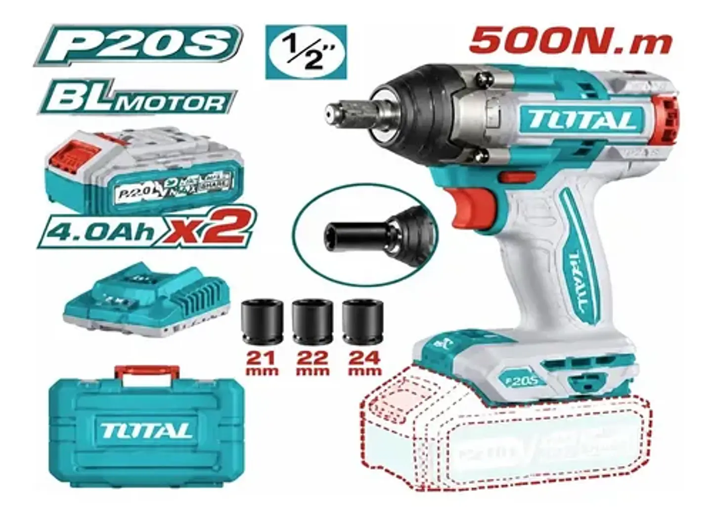 LLAVE DE IMPACTO INALÁMBRICO 1/2