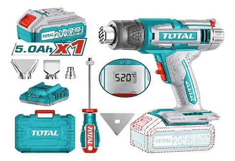 PISTOLA CALOR INALAMBRICO 20V CON BAT Y CARG TOTAL