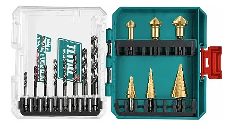 JGO DE BROCAS POR 14PCS HSS 4341 Y BROCAS ESCALONADAS TOTAL