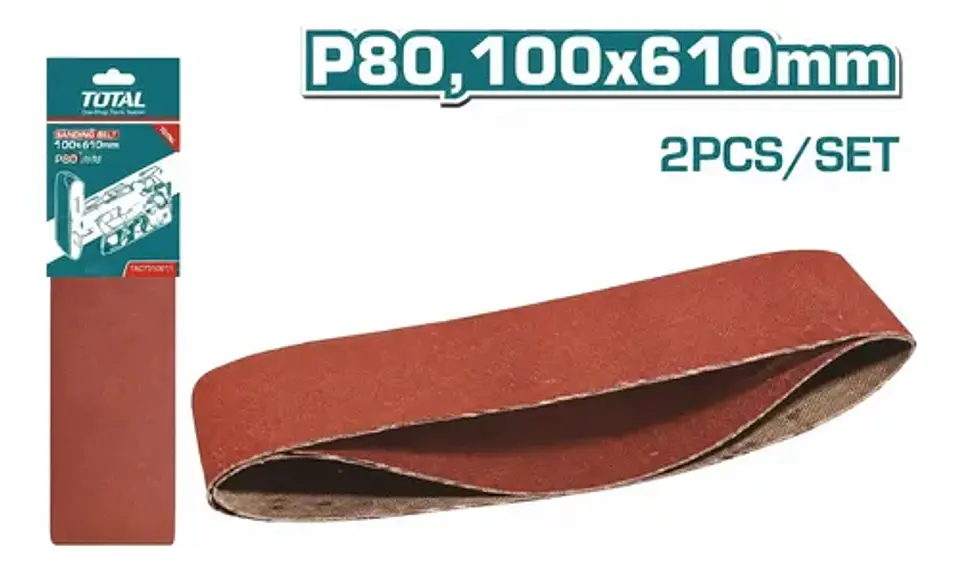 LIJA PARA LIJADORA DE BANDA 100X610MM P80 TOTAL 1