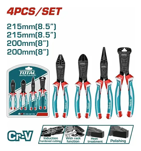 JGO ALICATES ACCION COMPUESTA POR 4PCS TOTAL