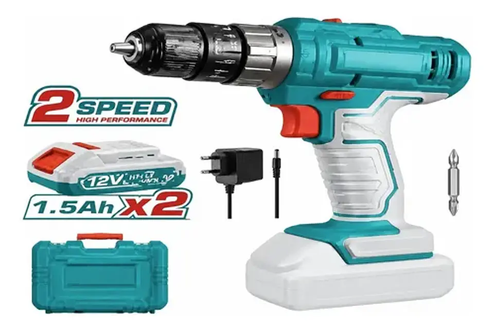 TALADRO INALAMBRICO LITIO-ION 10MM 12V CON BAT + CARG TOTAL 1