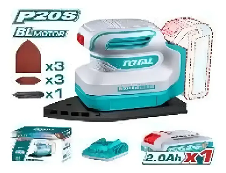 LIJADORA ORBITAL DE PALMA 20V INALAMBRICO CON BAT Y CARG TOT 1