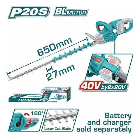 CORTASETO INALAMBRICO 27" 40V  SIN BATERIA SIN CARGADOR