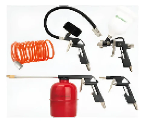 KIT DE PISTOLAS DE PINTAR Y PULVERIZADORA CON COPA POR 5PCS