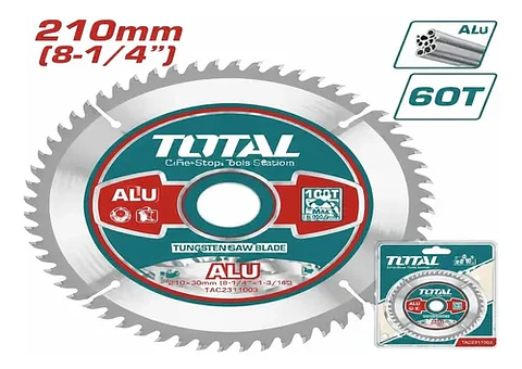 DISCO SIERRA 8-1/4" X 60T P/ ALUMINIO TOTAL