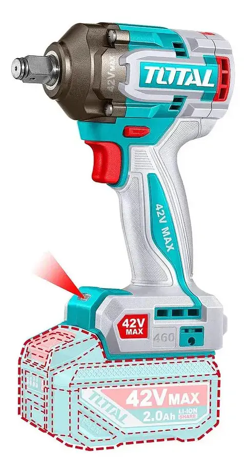 LLAVE DE IMPACTO INALÁMBRICO 1/2" 42V 460NM TOTAL