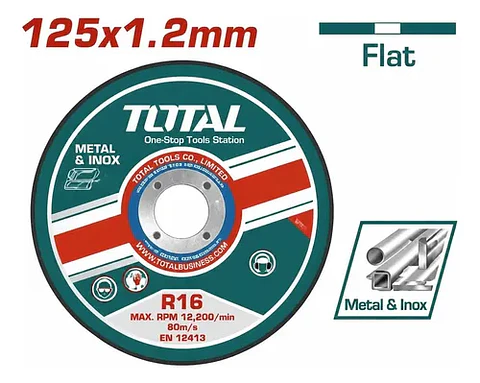 DISCO CORTE P/ METAL ABRASIVO 125MM X 1.2MM TOTAL