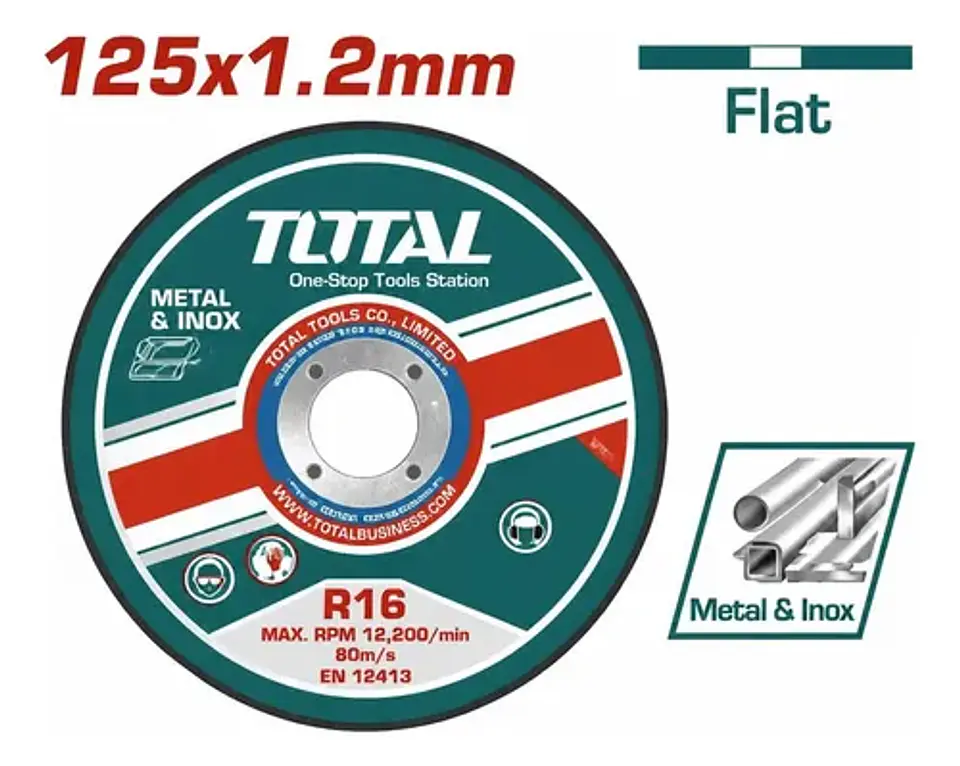 DISCO CORTE P/ METAL ABRASIVO 125MM X 1.2MM TOTAL 1
