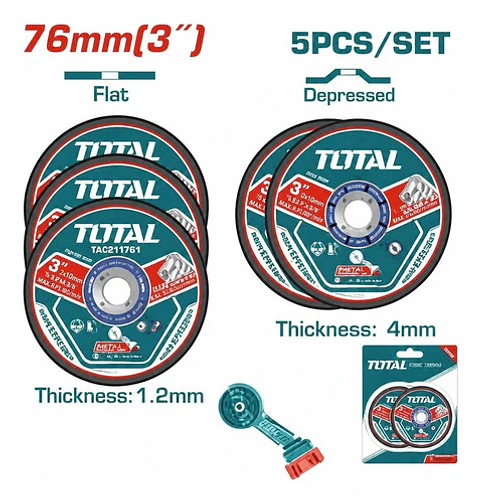 JGO DISCOS POR 5PCS CORTE Y DESBASTE 3" TOTAL