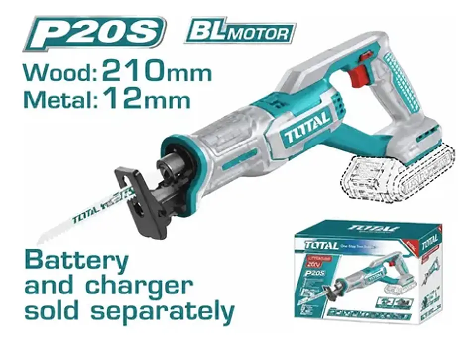 SIERRA SABLE INALAMBRICA 20V TOTAL 210MM SIN BATERIA SIN CAR 1