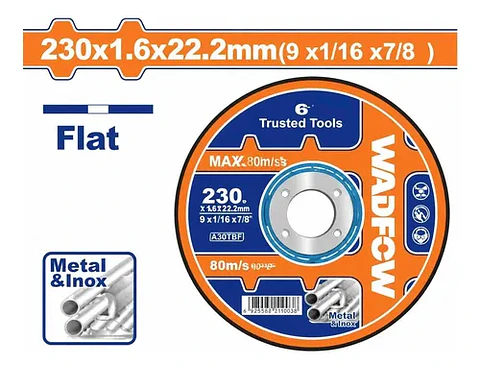 DISCO CORTE ABRASIVO 9"(230MM)X1,6MM WADFOW