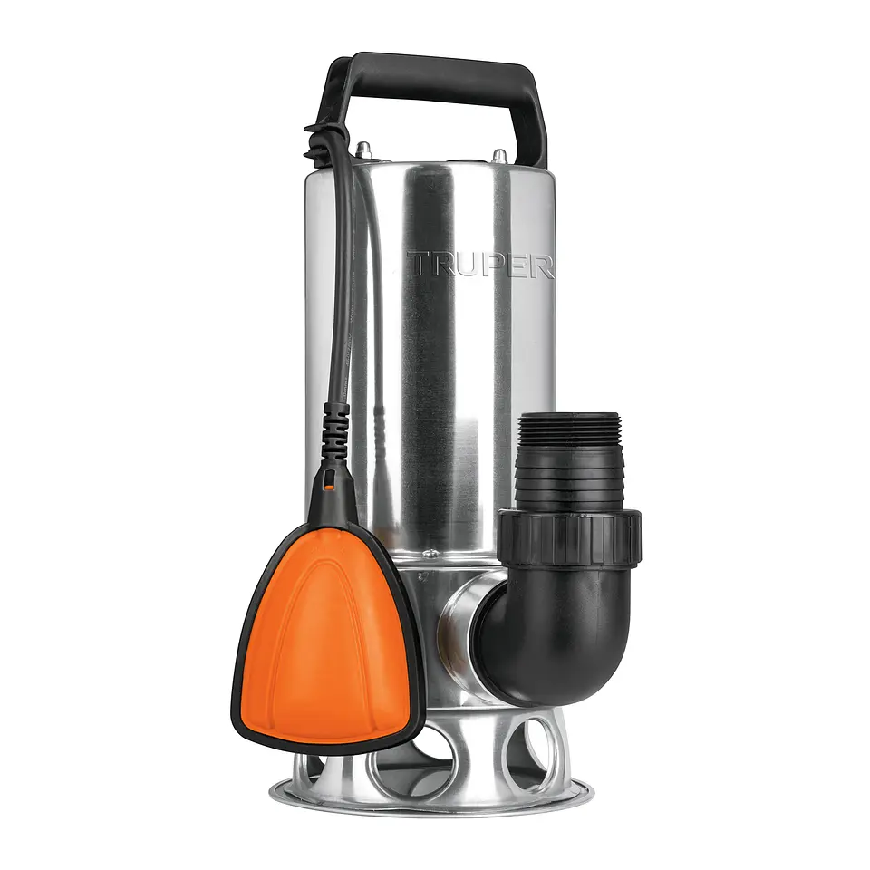 Bomba sumergible para agua sucia, cuerpo de acero inoxidable marca TRUPER 1