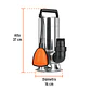 Bomba sumergible para agua sucia, cuerpo de acero inoxidable marca TRUPER - Miniatura 3