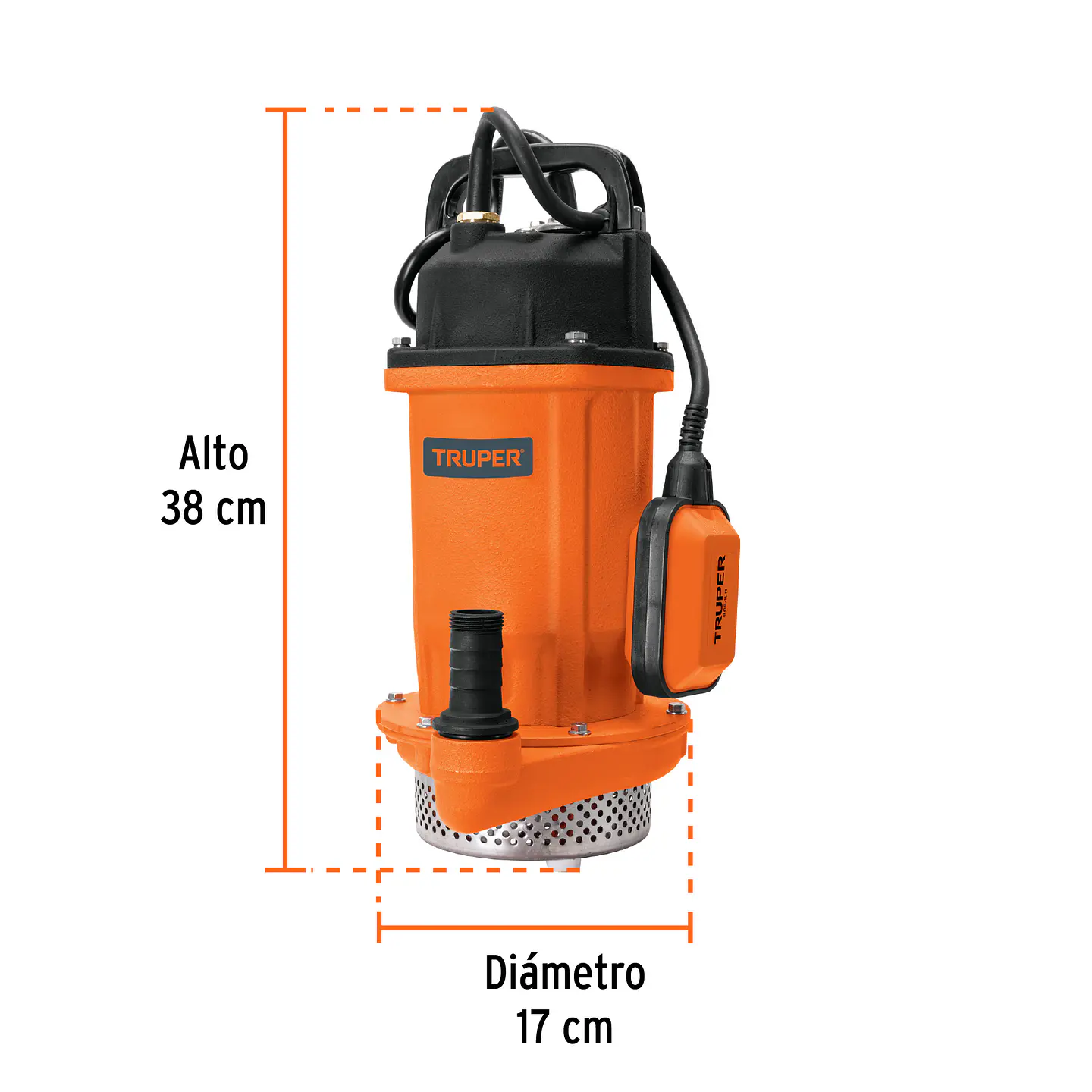 Bomba sumergible para agua limpia cuerpo de hierro uso pesado marca TRUPER 3