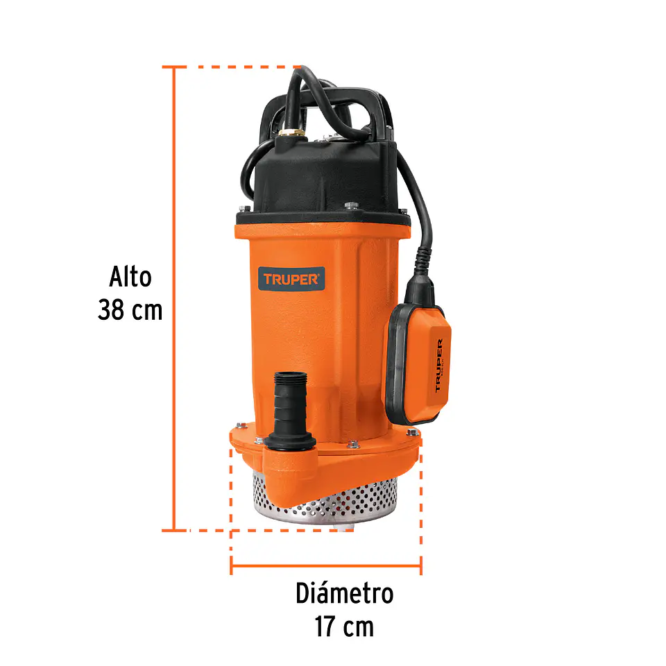 Bomba sumergible para agua limpia cuerpo de hierro uso pesado marca TRUPER 3
