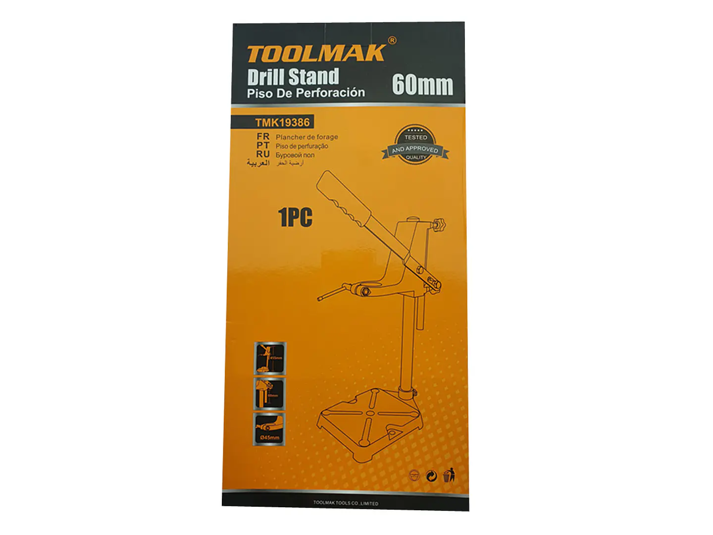 Soporte Pedestal Porta Taladro 45 Cm Toolmak 2